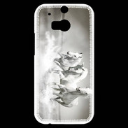 Coque HTC One M8s Chevaux blancs