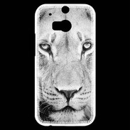 Coque HTC One M8s Lion en noir et blanc
