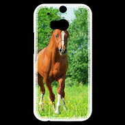 Coque HTC One M8s Cheval arabe robe marron et blanche