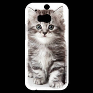 Coque HTC One M8s Chaton gris 