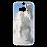Coque HTC One M8s Cheval blanc dans la neige 2