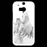 Coque HTC One M8s Chevaux en noir et blanc