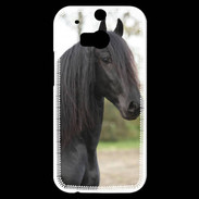 Coque HTC One M8s Magnifique cheval noir 5