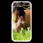 Coque HTC One M8s Cheval et poulain