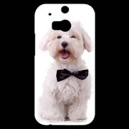 Coque HTC One M8s Bichon avec noeud papillon