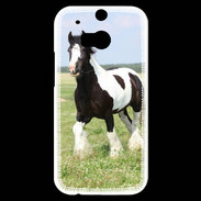 Coque HTC One M8s Cheval noir et blanc 5