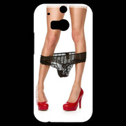 Coque HTC One M8s Escarpins rouges vernis lingerie dentelle noire sexy