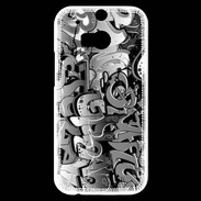 Coque HTC One M8s graffiti seamless background en noir et blanc