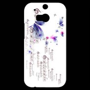 Coque HTC One M8s Papillons et notes de musique