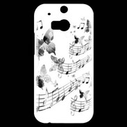 Coque HTC One M8s Dessin de note de musique en noir et blanc 75