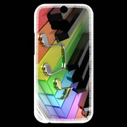 Coque HTC One M8s Rainbow piano