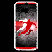 Coque HTC One M8s Illustration Handball en noir et rouge