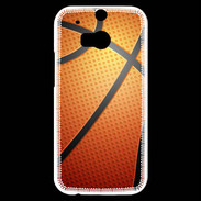 Coque HTC One M8s Effet Ballon de basket orange et noir