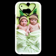 Coque HTC One M8s Jumeaux coeur