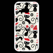 Coque HTC One M8s Fond chat noir Noël