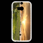 Coque HTC One M8s Couché de soleil sur champs de vignes