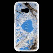Coque HTC One M8s arbres enneigés coeur