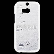 Coque HTC One M8s Traces de pas d'animal dans la neige