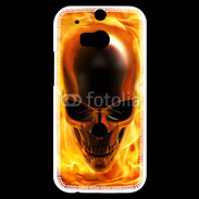 Coque HTC One M8s crâne en feu