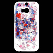 Coque HTC One M8s Skull en fleurs