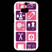 Coque HTC One M8s Fond symboles couturière