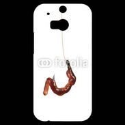 Coque HTC One M8s Hameçon avec appât pêcheur