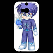 Coque HTC One M8s Chibi style illustration of a superhero