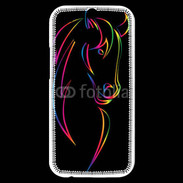 Coque HTC One M8s Vector image of an horse on black back 50