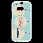 Coque HTC One M8s I love moustache 5