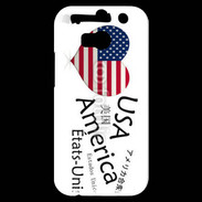 Coque HTC One M8s I love USA 6
