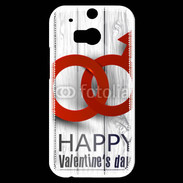 Coque HTC One M8s Saint valentin sur fond bois