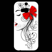 Coque HTC One M8s Visage glamour noir et rouge