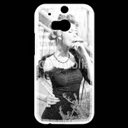 Coque HTC One M8s Aristocrate en noir et blanc