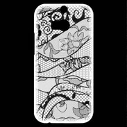 Coque HTC One M8s Tissus glamour noir et blanc
