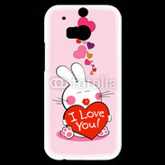 Coque HTC One M8s I love you Bunny