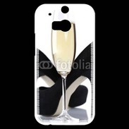 Coque HTC One M8s coupe de champagne talons aiguilles 