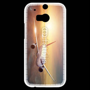 Coque HTC One M8s Avion de ligne au coucher de soleil