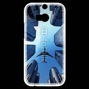 Coque HTC One M8s Avion de ligne au dessus des immeubles