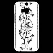 Coque HTC One M8s Tatouage de fleurs 5