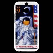 Coque HTC One M8s Timbre anniversaire premier pas sur la lune USA