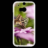 Coque HTC One M8s Fleur et papillon