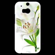 Coque HTC One M8s Fleurs de Lys blanc