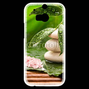 Coque HTC One M8s Galet et feuilles mouillées