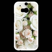 Coque HTC One M8s Rose blanche et rose 5