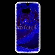 Coque HTC One M8s Fleur rose bleue