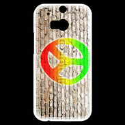 Coque HTC One M8s Peace and love graffiti