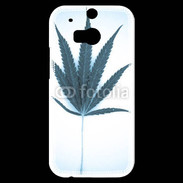 Coque HTC One M8s Marijuana en bleu et blanc