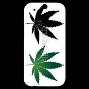 Coque HTC One M8s Double feuilles de cannabis