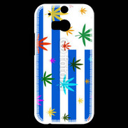 Coque HTC One M8s Drapeau Uruguay cannabis