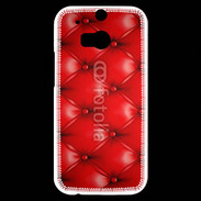 Coque HTC One M8s Capitonnage cuir rouge
